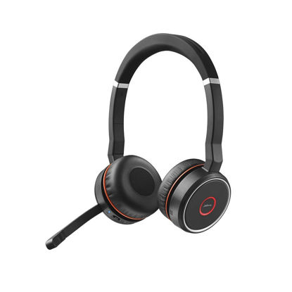 Picture of Jabra Evolve 75 MS Wireless Headset, Stereo - Includes Link 370 USB Adapter - Bluetooth Headset with World-Class Speakers, Active Noise-Cancelling Microphone, All Day Battery