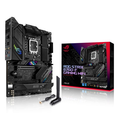 Picture of ASUS ROG Strix B760-F Gaming WiFi Intel® B760(13th and 12th Gen) LGA 1700 ATX Motherboard,16 + 1 Power Stages,DDR5 up to 7800 MT/s,PCIe 5.0,3xM.2 Slots,WiFi 6E,USB 3.2 Gen 2x2 Type-C®,Aura Sync RGB