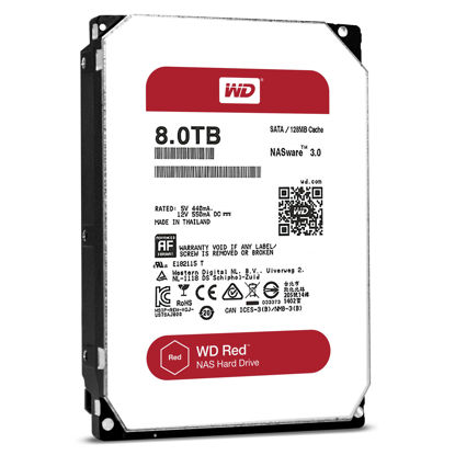 Picture of WD Red 8TB NAS Hard Disk Drive - 5400 RPM Class SATA 6 Gb/s 128MB Cache 3.5 Inch - WD80EFZX