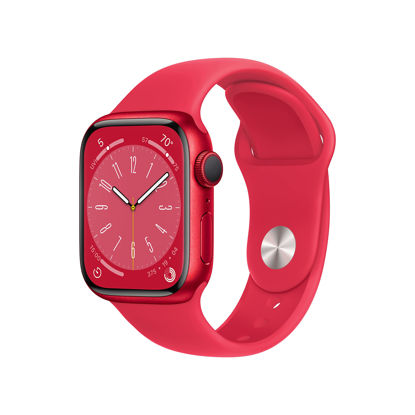Picture of Apple Watch Series 8 (GPS, 41MM) - (Product) RED Aluminum Case with (Product) RED Sport Band S/M (Renewed Premium)