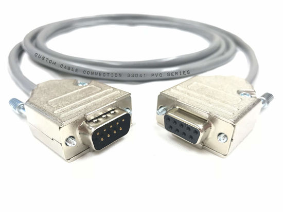 Picture of 125 Foot DB9 Male to Female RS232 Extension Serial Cable - 24 AWG with Grey PVC Jacket - Made in USA by Custom Cable Connection