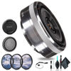 Picture of Sony E 16mm f/2.8 Lens Silver SEL16F28, Filter Kit, Cap Keeper, Cleaning Kit, and More