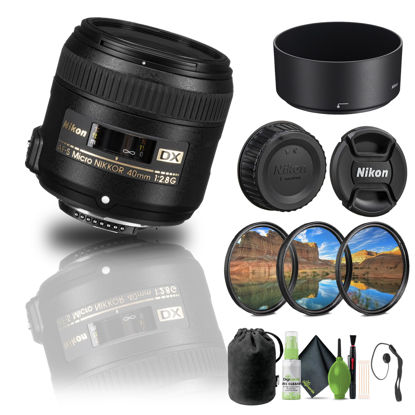 Picture of Nikon - AF-S DX Micro-NIKKOR 40mm f/2.8G Macro Lens (2200) + Filter Kit + Cap Keeper + Cleaning Kit