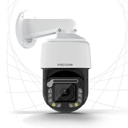 Picture of VIKYLIN 4K PTZ Outdoor Camera 8MP IP POE Auto Tracking Pan Tilt 18xOptical Zoom with Wiper,Spotlights Color Night Vision,AI Human/Vehicle Detection,2-Way Talk, SD (512GB)