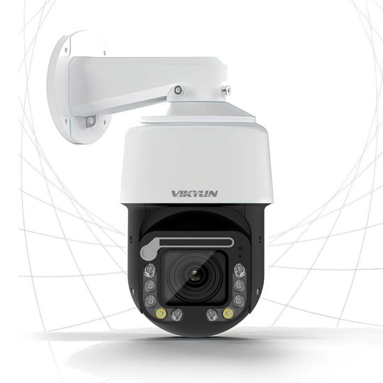 Picture of VIKYLIN 4K PTZ Outdoor Camera 8MP IP POE Auto Tracking Pan Tilt 18xOptical Zoom with Wiper,Spotlights Color Night Vision,AI Human/Vehicle Detection,2-Way Talk, SD (512GB)