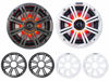 Picture of (2) Kicker 45KM654L 6.5" 390w Marine LED Speakers w/Charcoal with White Grilles KM65 Bundle with Rockville RockZR 6.5" Kick Panel Speaker Pods Compatible with Polaris RZR 1000/900S 2014-17