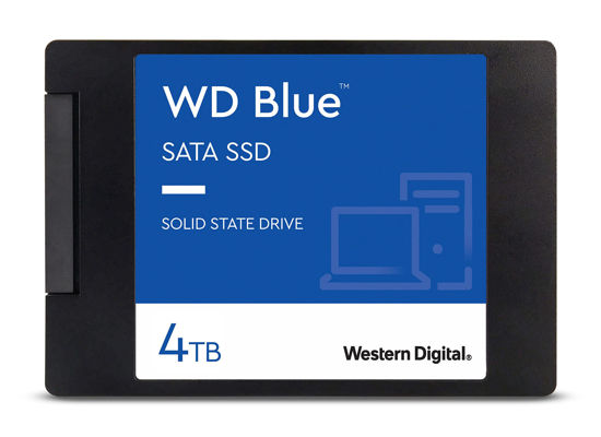 Picture of Western Digital 4TB WD Blue 3D NAND Internal PC SSD - SATA III 6 Gb/s, 2.5"/7mm, Up to 560 MB/s - WDS400T2B0A