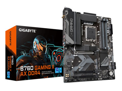 Picture of GIGABYTE B760 Gaming X AX DDR4 (LGA 1700/ Intel/ B760/ ATX/ DDR4/ Triple M.2/ PCIe 4.0/ Front USB 3.2 Gen2X2 Type-C/WiFi 6E/ 2.5GbE LAN/Q-Flash Plus/PCIe EZ-Latch/Gaming Motherboard)