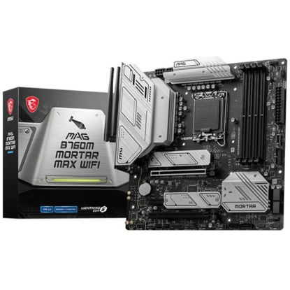 Picture of MSI MAG B760M Mortar WiFi Gaming Motherboard (Supports 12th/13th Gen Intel Processors, LGA 1700, DDR5, PCIe 5.0, M.2, 2.5Gbps LAN, USB 3.2 Gen2, Wi-Fi 6E, mATX)