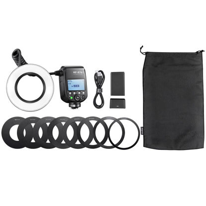 Picture of Flashpoint MF-R76 TTL Macro Ring Flash for Sony Camera, Power Adjustment, 0.1-1s Recycle Time, 76Ws Macro Flash Ring Powered by 7.2V/3000mAh Rechargeable Li-Ion Battery, 550 Full-Power Flashes