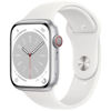 Picture of Apple Watch Series 8 (GPS + Cellular, 45MM) - Silver Aluminum Case with M/L White Sport Band (Renewed Premium)