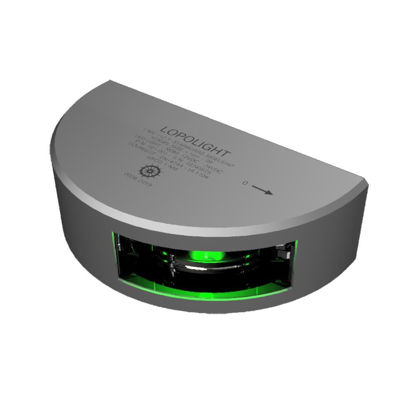 Picture of Lopolight Series 101-001 - Starboard Side Light - 1NM - Vertical Mount - Green - Silver Housing