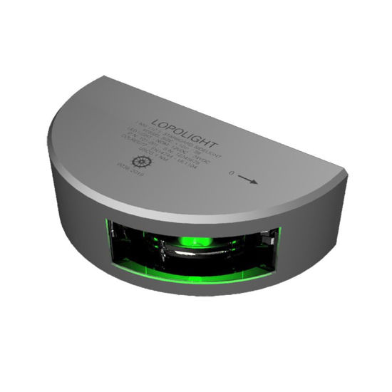 Picture of Lopolight Series 101-001 - Starboard Side Light - 1NM - Vertical Mount - Green - Silver Housing