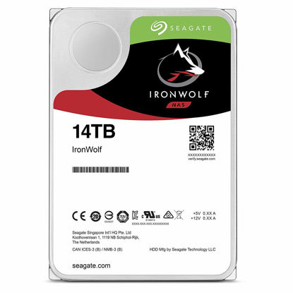 Picture of Seagate IronWolf 14TB NAS Internal Hard Drive HDD - CMR 3.5 Inch SATA 256MB Cache for RAID Network Attached Storage - Frustration Free Packaging (ST14000VN0008)