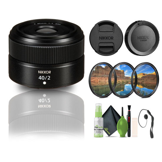 Picture of Nikon NIKKOR Z 40mm f/2 Standard Prime Lens Z Cameras (20102) + Filter Kit + Cap Keeper + Cleaning Kit
