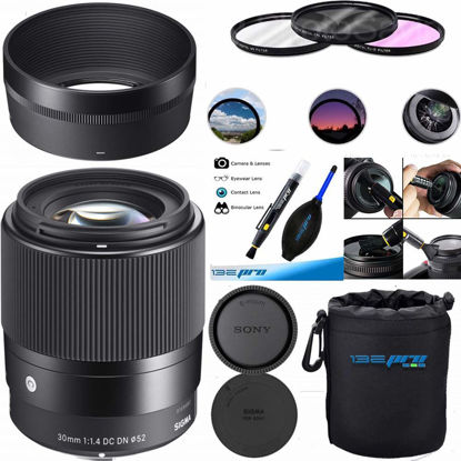 Picture of Sigma 30mm f/1.4 DC DN Contemporary Lens for Sony E - Deal-Expo Accessories Bundle