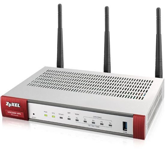Picture of ZyXEL Next Generation VPN Firewall with 1 WAN, 1 SFP, 4 LAN/DMZ Gigabit Ports and 802.11ac/n WiFi [USG20W-VPN]