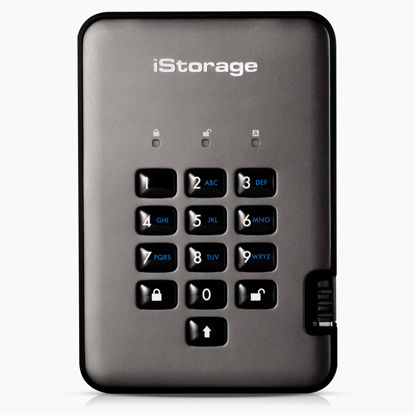 Picture of iStorage diskAshur PRO2 SSD 512GB Secure portable solid-state drive - FIPS Level 2 certified - Password protected, dust & water resistant, military grade hardware encryption IS-DAP2-256-SSD-512-C-G