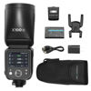 Picture of Flashpoint X100 Round Camera Flash - Canon, Powerful TTL & HSS Speedlight, 2.4G Wireless System, Rechargeable Lithium Battery, Compatible with Godox V100, On-Camera Flash for Professional Photography