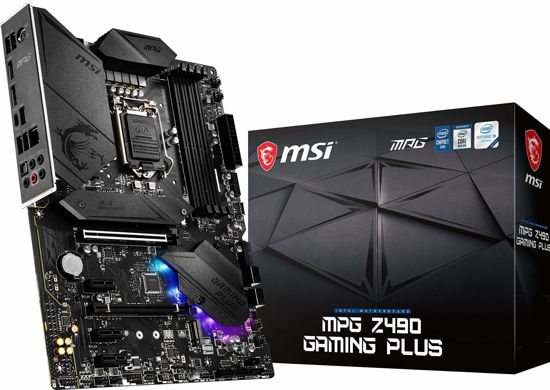 Picture of MSI MPG Z490 Gaming Plus Gaming Motherboard (ATX, 10th Gen Intel Core, LGA 1200 Socket, DDR4, CF, Dual M.2 Slots, USB 3.2 Gen 2, 2.5G LAN, DP/HDMI, Mystic Light RGB)