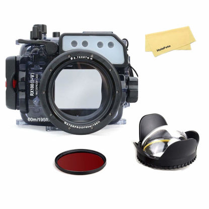 Picture of Seafrogs Underwater Camera Housing w/Dome Port Kit, Waterproof Diving Protective Case for Sony RX100/RX100 II/RX100 III/RX100 IV/RX100 V, 195FT/60M