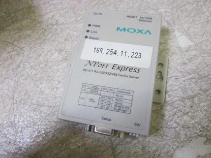 Picture of MOXA DE-311-1 Port Device Server, 10/100M Ethernet, RS-232/422/485, DB9 Female, 15KV ESD, 110V or 230V