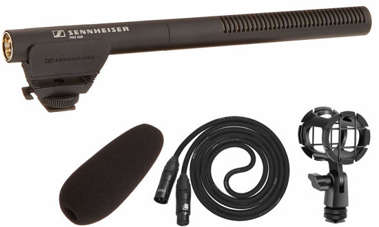Picture of Sennheiser MKE 600 Video, Cinema and Broadcasting Shotgun Microphone Kit with LyxPro XLR Cable, Foam Windscreen, Shock Mount Kit