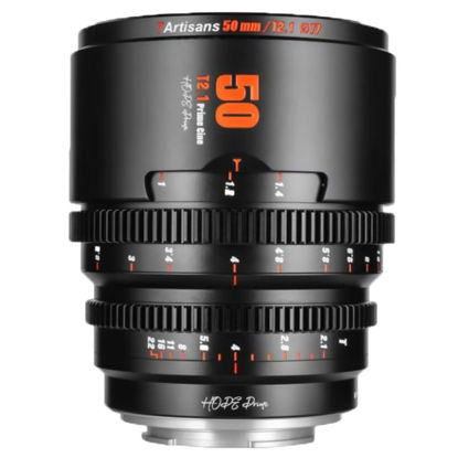 Picture of 7artisans 10mm/16mm/25mm/35mm/50mm/85mm T2.1 Cine Lens for Canon RF Mount APS-C 260° Ultra Long Focus Large Aperture Prime Mirrorless Camera Lens for Portraiture/Street Photography/Humanistic(50mm)