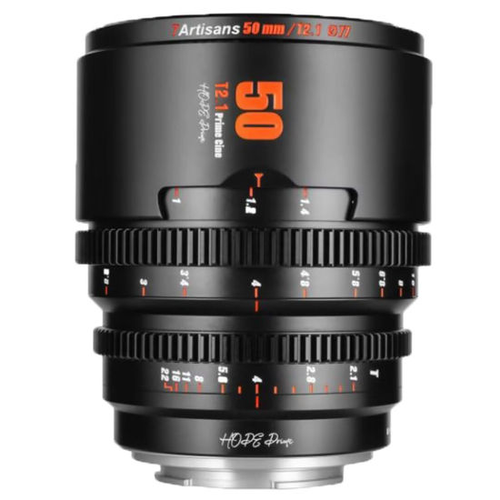 Picture of 7artisans 10mm/16mm/25mm/35mm/50mm/85mm T2.1 Cine Lens for Canon RF Mount APS-C 260° Ultra Long Focus Large Aperture Prime Mirrorless Camera Lens for Portraiture/Street Photography/Humanistic(50mm)