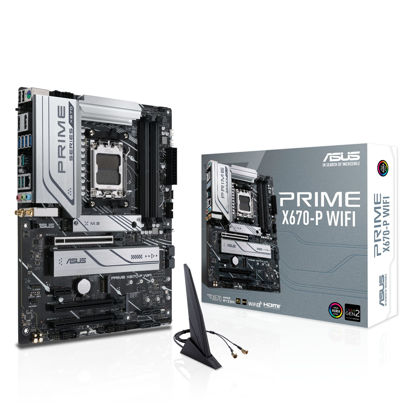 Picture of ASUS Prime X670-P WiFi AMD X670 AM5 Ryzen™ Desktop 9000 8000 & 7000 ATX Motherboard with Three M.2 Slots, DDR5, USB 3.2 Gen 2x2 Type-C®, USB4® Support, WiFi 6 and 2.5Gb Ethernet