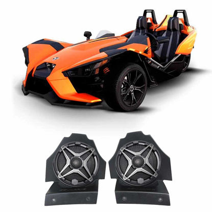 Picture of Polaris Slingshot Behind Seat Under Hoops 6.5" Waterproof Speakers + Enclosures