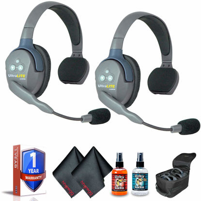 Picture of Eartec UL2S Ultralite 2-Person Headset System (USA) with 6Ave Heaphone and Microphone Cleaning Kit
