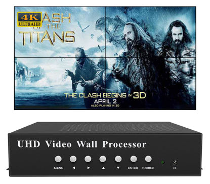 Picture of UHD Video Wall Controller 2x2 4K60Hz ICUIXIAN Video Wall Processor, 2x2 1x3 3x1 1x4 4x1 for 4 TVs to be Spliced Together Support 4096x2160@60Hz,Edge Fusion, Screen can Rotate 180 Degrees