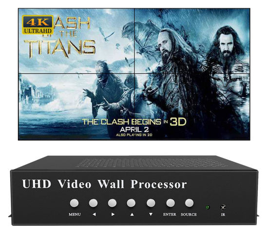 Picture of UHD Video Wall Controller 2x2 4K60Hz ICUIXIAN Video Wall Processor, 2x2 1x3 3x1 1x4 4x1 for 4 TVs to be Spliced Together Support 4096x2160@60Hz,Edge Fusion, Screen can Rotate 180 Degrees