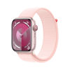 Picture of Apple Watch Series 9 [GPS + Cellular 45mm] Smartwatch with Pink Aluminum Case with Pink Sport Loop. Fitness Tracker, Blood Oxygen & ECG Apps, Always-On Retina Display, Carbon Neutral (Renewed)