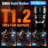 Picture of SIRUI Night Walker 16mm T1.2 S35 Wide Angle Cine Lens, Large Aperture Manual Focus Lens (MS16L-B, L Mount, Black)