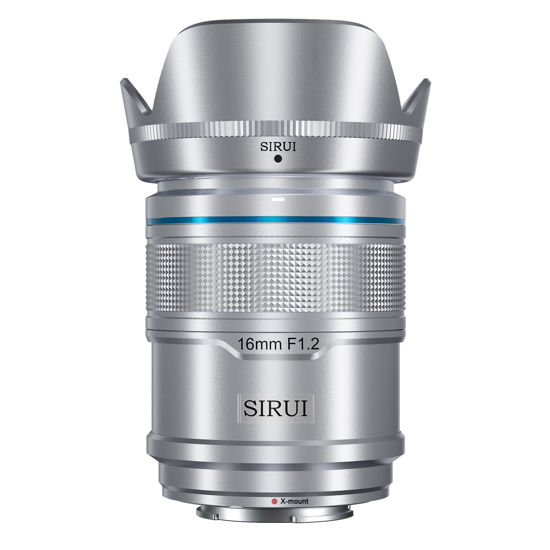 Picture of SIRUI Sniper 16mm Autofocus Lens, F1.2 Wide Angle APS-C Camera Lens for X-T4, X-T5, X-H1, X-H2/H2S, X-T3, X-T30, X-S10 (X Mount, Silver)