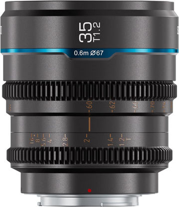 Picture of SIRUI Night Walker 35mm T1.2 Cine Lens, Large Aperture Manual Focus Lens (MS35L-G, L Mount, Metal Grey)