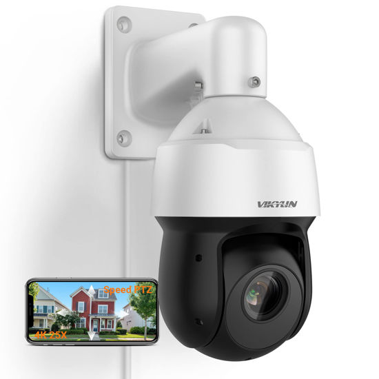 Picture of 4K 8MP Auto Tracking PTZ PoE IP Camera with Optical 25x Motorized 5mm-125mm Lens,Human Vehicle Detection,AI Face Detection, 328ft IR Night Vision,Two-Way Talk,Perimeter Protection,SMD 4.0 Quick Pick