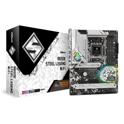 Picture of ASRock B650E Steel Legend WiFi AMD Ryzen 7000 Series CPU Compatible (Soket AM5) B650E ATX Motherboard