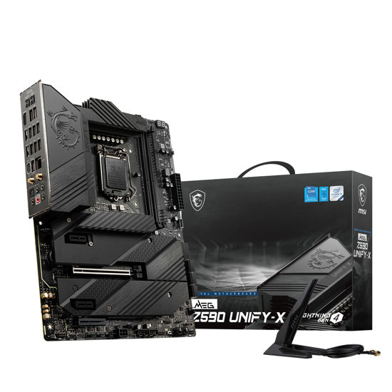 Picture of MSI MEG Z590 Unify-X Gaming Motherboard (ATX, 11th/10th Gen Intel Core, LGA 1200 Socket, DDR4, PCIe 4, CFX, M.2 Slots, Wi-Fi 6E)