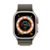 Picture of Apple Watch Ultra [GPS + Cellular 49mm] Titanium Case with Green Alpine Loop, Large (Renewed)