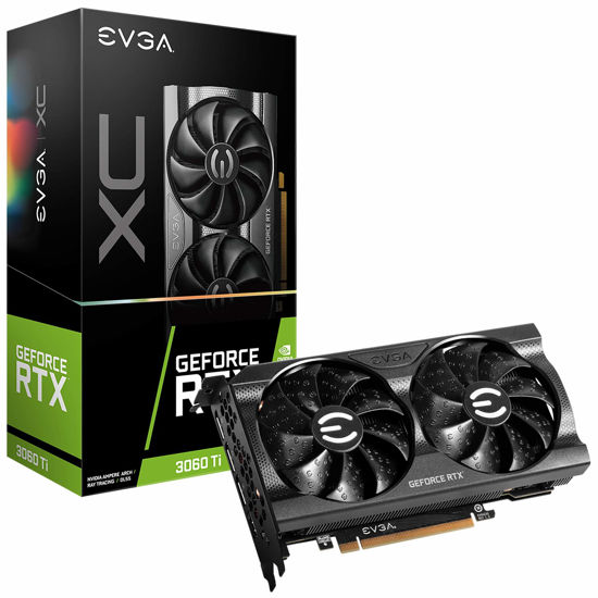 Picture of EVGA GeForce RTX 3060 Ti XC Gaming, 08G-P5-3663-KL, 8GB GDDR6, Metal Backplate, LHR