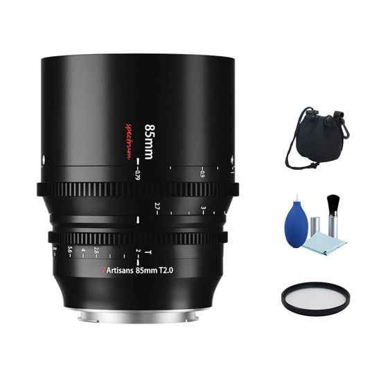 Picture of 7artisans 85mm T2.0 Full Frame Large Aperture Cine Cinematic Professional Film Lens for Sony E Mount Mirrorless Camera A6000 A6300 A6400 A7C A7SII A7MII A7MIII A7MIV A9 A7RII A7RIII