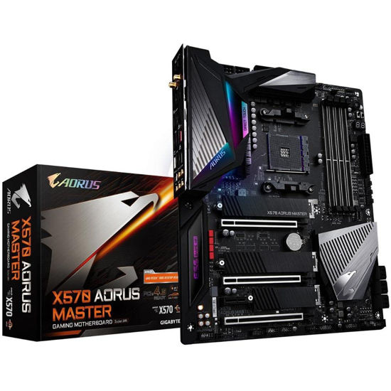 Picture of GIGABYTE X570 AORUS Master (AMD Ryzen 3000/X570/ATX/PCIe4.0/DDR4/USB3.1/ESS 9118 Sabre HiFi DAC/Fins-Array Heatsink/RGB Fusion 2.0/3xM.2 Thermal Guard/Gaming Motherboard)