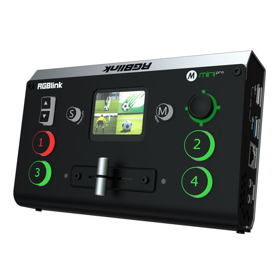 Picture of RGBlink Mini-pro Video Switcher with 4 x 4K HDMI Inputs 1HDMI/USB3.0 Outputs Multi Camera Video Mixer Switcher with 2 Inch Touch Screen Ideal for Live Streaming Worship Gamers Live Events