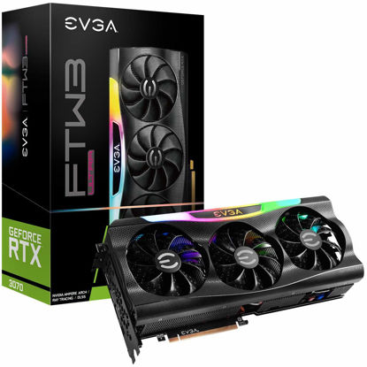 Picture of EVGA 08G-P5-3767-KR GeForce RTX 3070 FTW3 Ultra Gaming, 8GB GDDR6, iCX3 Technology, ARGB LED, Metal Backplate