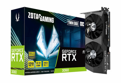 Picture of ZOTAC Gaming GeForce RTX 3060 Twin Edge OC 12GB GDDR6 192-bit 15 Gbps PCIE 4.0 Graphics Card, IceStorm 2.0 Cooling, Active Fan Control, Freeze Fan Stop ZT-A30600H-10M