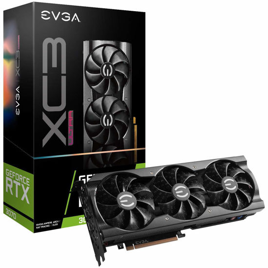 Picture of EVGA 08G-P5-3755-KR GeForce RTX 3070 XC3 Ultra Gaming, 8GB GDDR6, iCX3 Cooling, ARGB LED, Metal Backplate