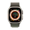 Picture of Apple Watch Ultra [GPS + Cellular 49mm] Titanium Case with Green Alpine Loop, Small (Renewed)